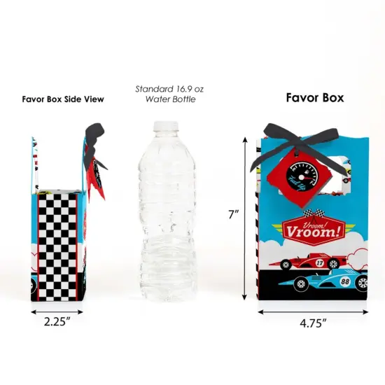 Big Dot of Happiness Let's Go Racing - Racecar - Baby Shower or Race Car Birthday Party Favor Boxes - Set of 12 {3}