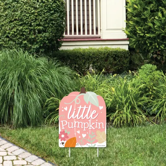 Big Dot of Happiness Girl Little Pumpkin - Outdoor Lawn Sign - Fall Birthday Party or Baby Shower Yard Sign - 1 Piece {1}