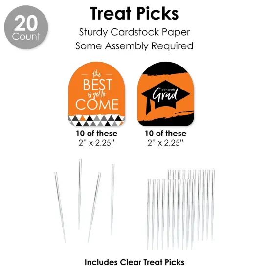 Big Dot of Happiness Orange Grad - Best is Yet to Come - Orange Graduation Party Favors and Cupcake Kit - Fabulous Favor Party Pack - 100 Pieces {7}