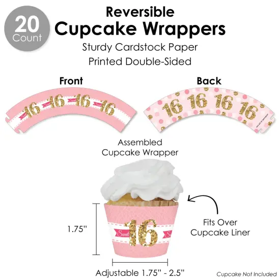 Big Dot of Happiness Sweet 16 - 16th Birthday Party Favors and Cupcake Kit - Fabulous Favor Party Pack - 100 Pieces {6}