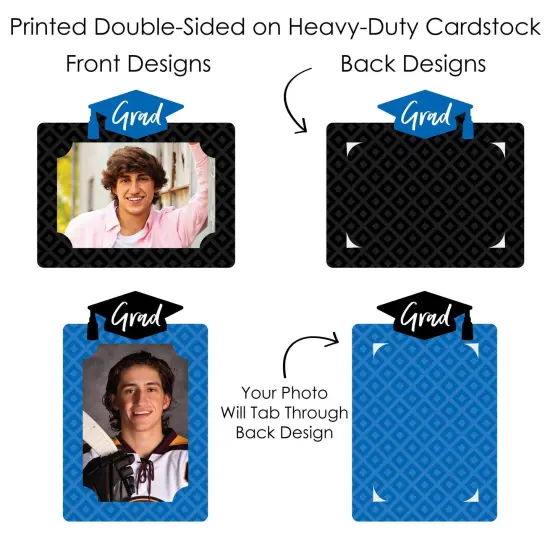 Big Dot of Happiness Blue Grad - Best is Yet to Come - Graduation Party Picture Centerpiece Sticks - Photo Table Toppers - 15 Pieces {7}