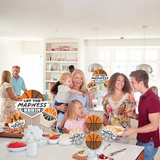 Big Dot of Happiness Basketball - Let the Madness Begin - College Basketball Party Centerpiece Sticks - Showstopper Table Toppers - 35 Pieces {6}