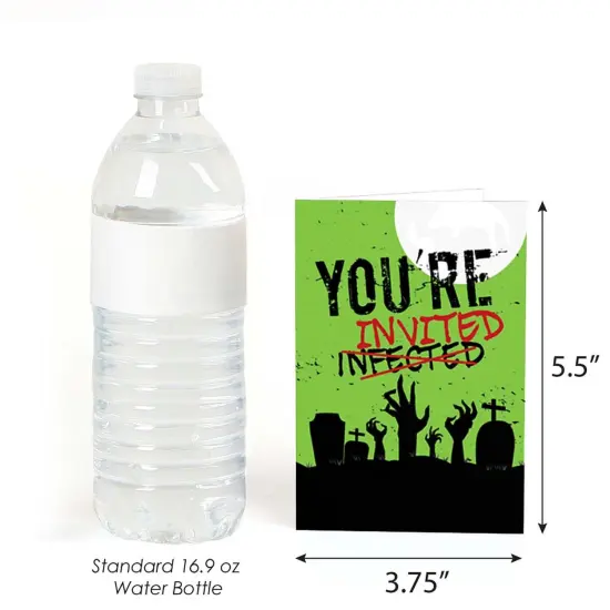 Big Dot of Happiness Zombie Zone - Fill-in Halloween or Birthday Zombie Crawl Party Invitations (8 Count) {4}