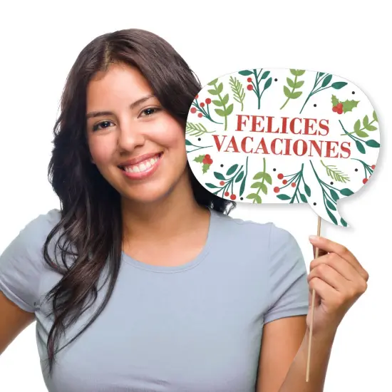 Big Dot of Happiness Feliz Navidad - Holiday and Spanish Christmas Party Photo Booth Props Kit - 20 Count {4}