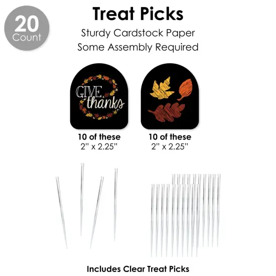 Big Dot of Happiness Give Thanks - Thanksgiving Party Favors and Cupcake Kit - Fabulous Favor Party Pack - 100 Pieces {7}