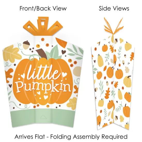 Big Dot of Happiness Little Pumpkin - Table Decorations - Fall Birthday Party or Baby Shower Fold and Flare Centerpieces - 10 Count {4}