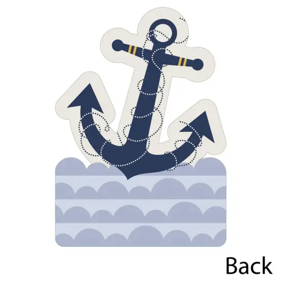 Big Dot of Happiness Ahoy - Nautical - Shaped Thank You Cards - Baby Shower or Birthday Party Thank You Note Cards with Envelopes - Set of 12 {6}