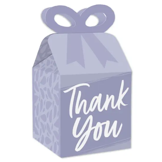 Big Dot of Happiness Purple Elegantly Simple - Square Favor Gift Boxes - Guest Party Favors Bow Boxes - Set of 12 {1}