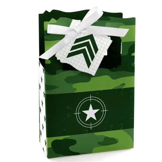 Big Dot of Happiness Camo Hero - Army Military Camouflage Party Favor Boxes - Set of 12 {1}