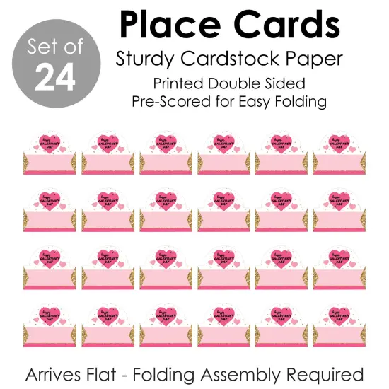 Big Dot of Happiness Be My Galentine - Galentine's & Valentine's Day Party Tent Buffet Card - Table Setting Name Place Cards - Set of 24 {7}