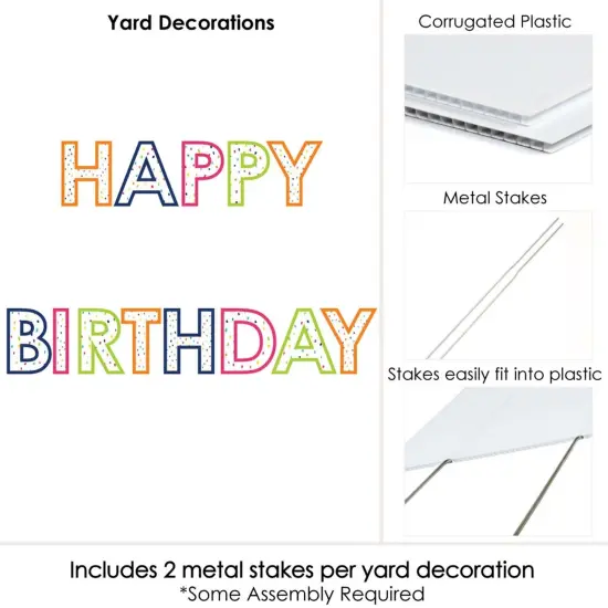 Big Dot of Happiness Cheerful Happy Birthday - Yard Sign Outdoor Lawn Decorations - Colorful Birthday Party Yard Signs - Happy Birthday {6}