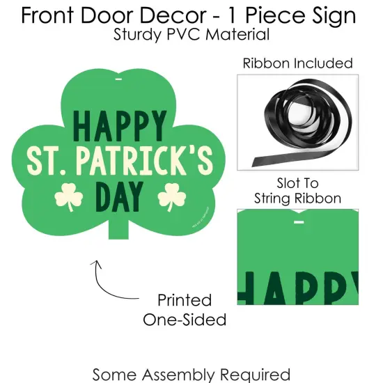 Big Dot of Happiness St. Patrick's Day - Hanging Porch Saint Paddy's Day Party Outdoor Decorations - Front Door Decor - 1 Piece Sign {6}