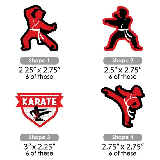 Big Dot of Happiness Karate Master - DIY Shaped Martial Arts Birthday Party Cut-Outs - 24 Count {3}