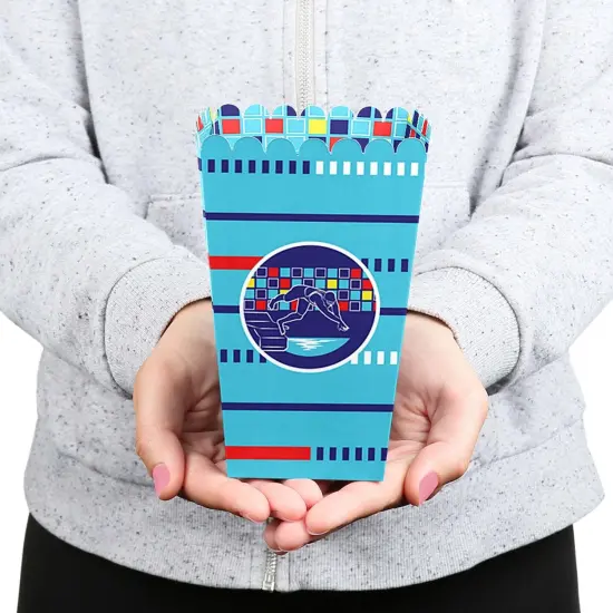 Big Dot of Happiness Making Waves - Swim Team - Swimming Party or Birthday Party Favor Popcorn Treat Boxes - Set of 12 {6}