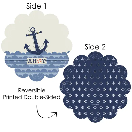 Big Dot of Happiness Ahoy - Nautical - Baby Shower or Birthday Party Round Table Decorations - Paper Chargers - Place Setting For 12 {4}