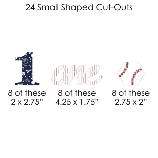 Big Dot of Happiness 1st Birthday Batter Up - Baseball - First Birthday Party DIY Decorations - Clothespin Garland Banner - 44 Pieces {7}