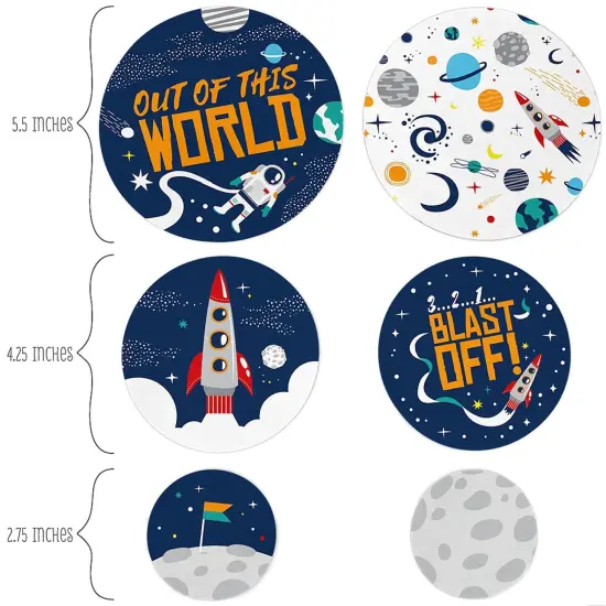 Big Dot of Happiness Blast Off to Outer Space - Rocket Ship Baby Shower or Birthday Party Giant Circle Confetti - Party D&eacute;cor - Large Confetti 27 Ct {3}