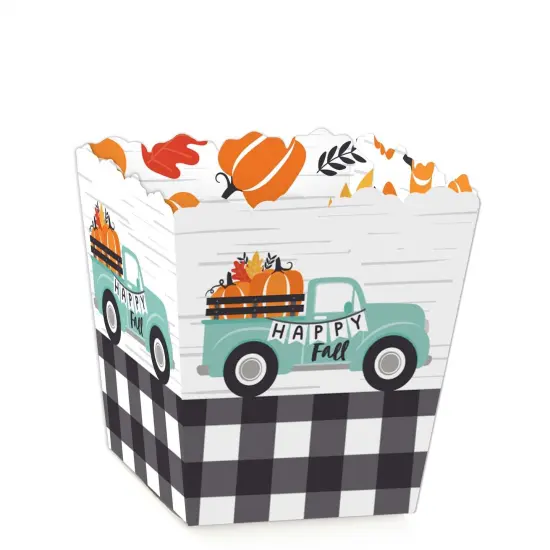 Big Dot of Happiness Happy Fall Truck - Party Mini Favor Boxes - Harvest Pumpkin Party Treat Candy Boxes - Set of 12 {1}