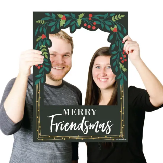 Big Dot of Happiness Rustic Merry Friendsmas - Friends Christmas Party Photo Booth Picture Frame and Props - Printed on Sturdy Material {4}