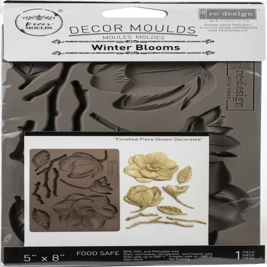 Prima Marketing Re-Design Mould 5"X8"X8mm-Winter Blooms {1}