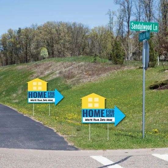 Big Dot of Happiness Home for Rent Signs - Yard Sign with Stakes - Double Sided Outdoor Lawn Sign - Set of 3 {6}