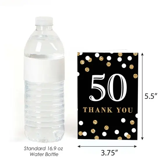 Big Dot of Happiness Adult 50th Birthday - Gold - Birthday Party Thank You Cards (8 count) {4}