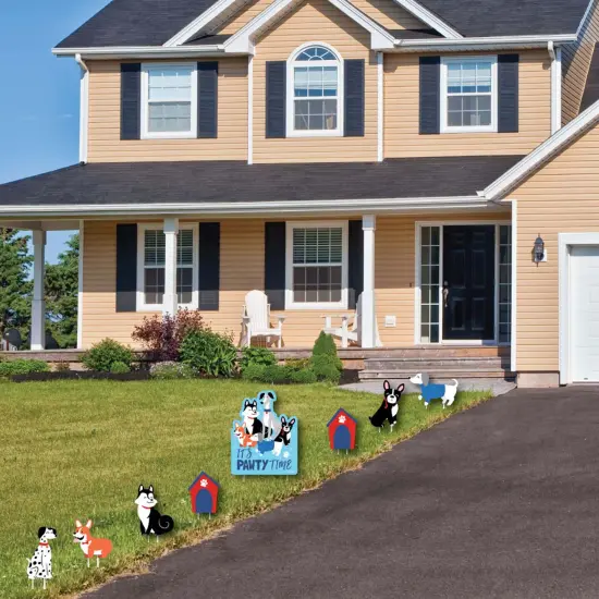 Big Dot of Happiness Pawty Like a Puppy - Yard Sign and Outdoor Lawn Decorations - Dog Baby Shower or Birthday Party Yard Signs - Set of 8 {3}