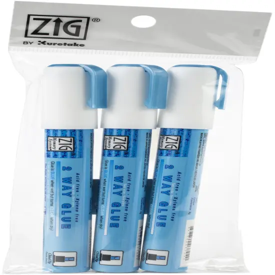 Kuretake Zig 2-Way Glue Pen 3/Pkg-Chisel Tip {1}