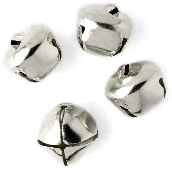CousinDIY Jingle Bells 1.375" 4/Pkg-Silver {2}