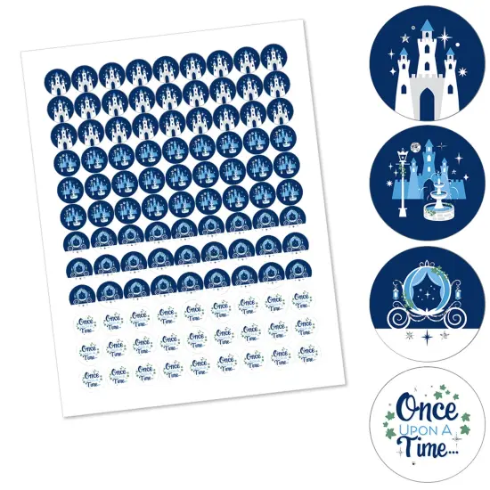 Big Dot of Happiness Fairy Tale Fantasy - Royal Prince and Princess Party Round Candy Sticker Favors - Labels Fits Chocolate Candy (1 sheet of 108) {3}