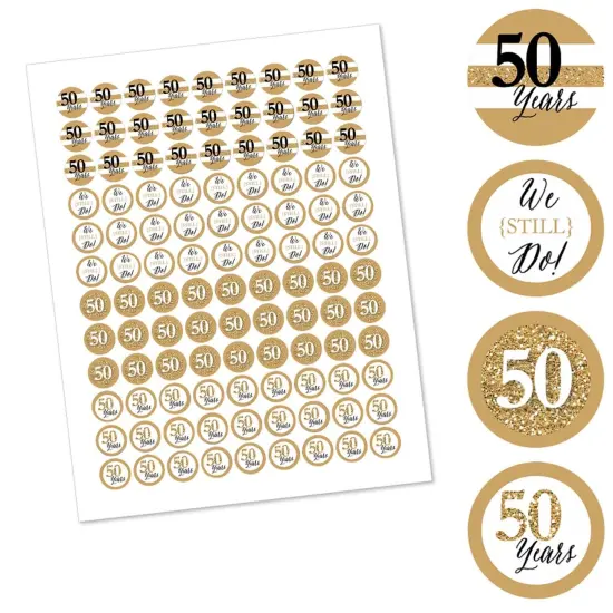 Big Dot of Happiness We Still Do - 50th Wedding Anniversary - Party Round Candy Sticker Favors - Labels Fits Chocolate Candy (1 sheet of 108) {3}