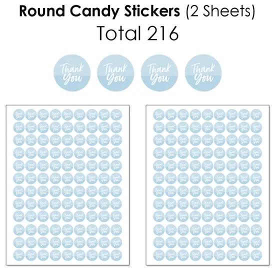 Big Dot of Happiness Dusty Blue Elegantly Simple - Guest Party Favors Candy Favor Sticker Kit - 304 Pieces {6}