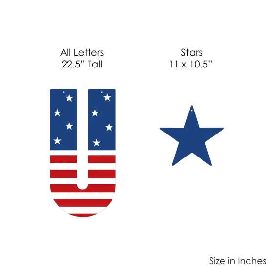 Big Dot of Happiness Stars & Stripes - Large Memorial Day, 4th of July and Labor Day Patriotic Party Decorations - USA - Outdoor Letter Banner {7}