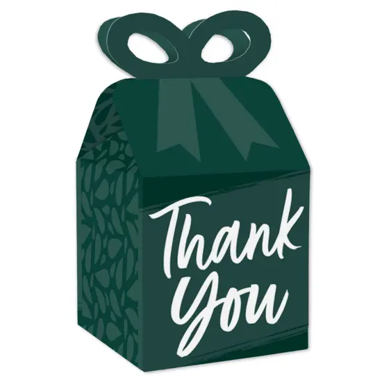 Big Dot of Happiness Emerald Elegantly Simple - Square Favor Gift Boxes - Guest Party Favors Bow Boxes - Set of 12 {1}
