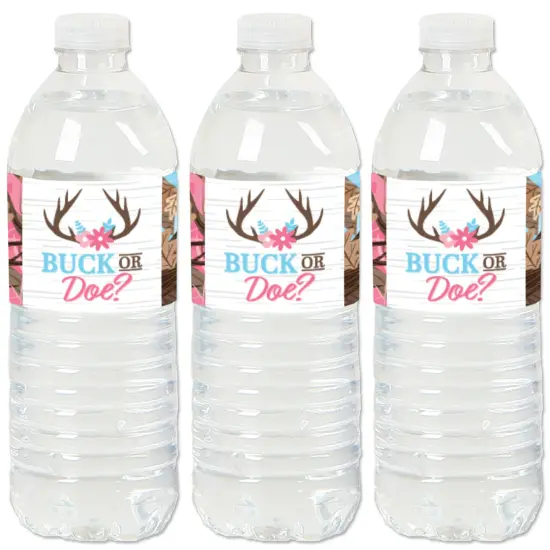 Big Dot of Happiness Buck or Doe - Hunting Gender Reveal Party Water Bottle Sticker Labels - Set of 20 {1}
