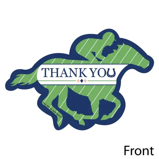 Big Dot of Happiness Kentucky Horse Derby - Shaped Thank You Cards - Horse Race Party Thank You Note Cards with Envelopes - Set of 12 {4}