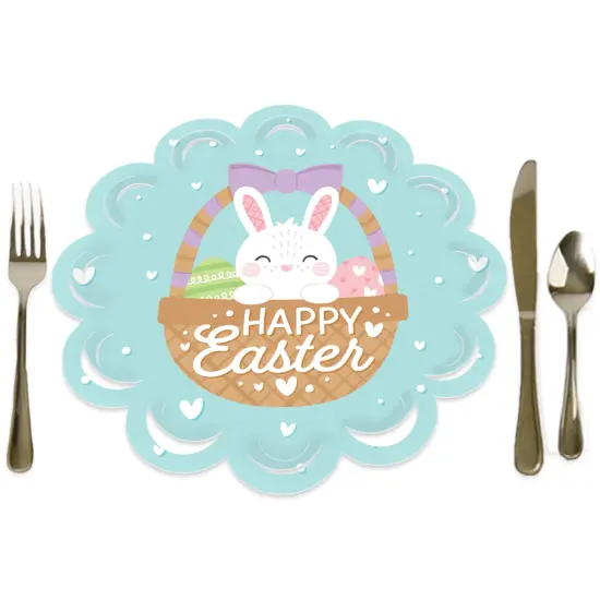 Big Dot of Happiness Spring Easter Bunny - Happy Easter Party Round Table Decorations - Paper Chargers - Place Setting For 12 {1}