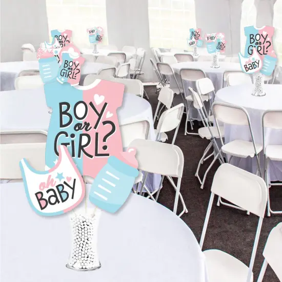Big Dot of Happiness Baby Gender Reveal - Team Boy or Girl Party Centerpiece Sticks - Showstopper Table Toppers - 35 Pieces {3}