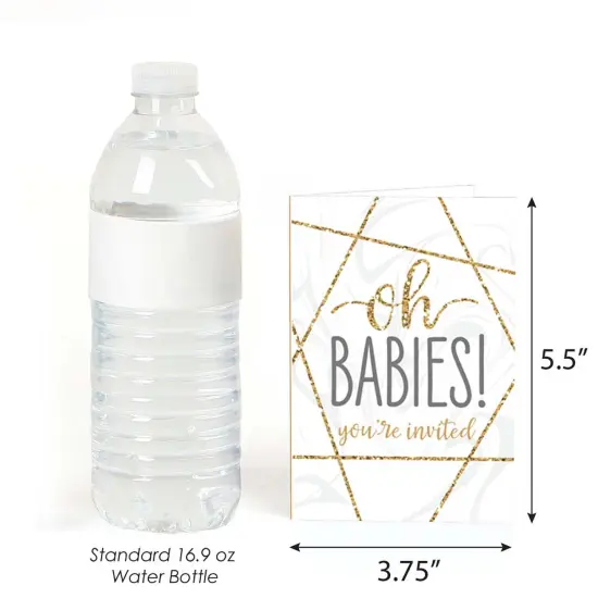 Big Dot of Happiness It's Twins - Fill In Gold Twins Baby Shower Invitations (8 count) {4}