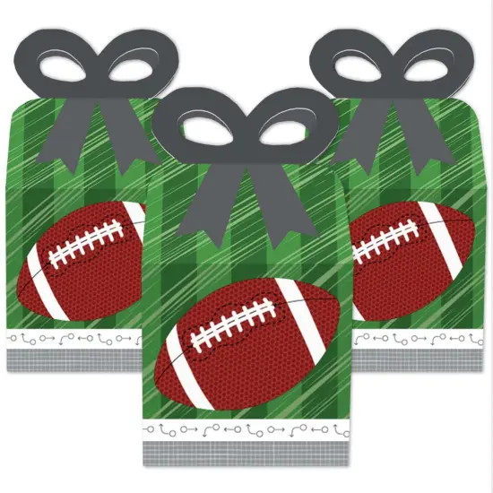 Big Dot of Happiness End Zone - Football - Square Favor Gift Boxes - Baby Shower or Birthday Party Bow Boxes - Set of 12 {3}