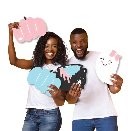 Big Dot of Happiness Boo-y or Ghoul - Yard Sign and Outdoor Lawn Decorations - Halloween Gender Reveal Party Yard Signs - Set of 8 {7}