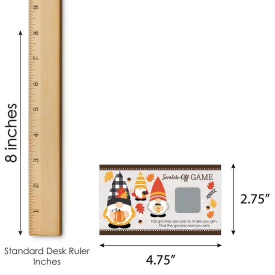 Big Dot of Happiness Fall Gnomes - Autumn Harvest Party Game Scratch Off Cards - 22 Count {7}