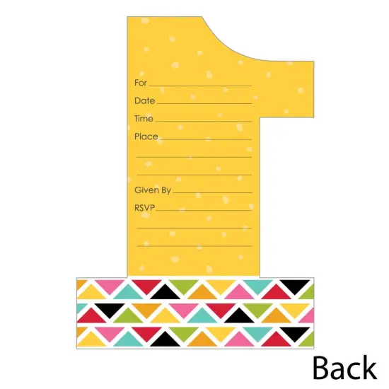 Big Dot of Happiness 1st Birthday Let's Fiesta - Shaped Fill-in Invitations - Fiesta First Birthday Party Invitation Cards with Envelopes - Set of 12 {4}
