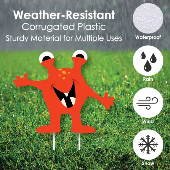 Big Dot of Happiness Monster Bash - Yard Sign & Outdoor Lawn Decorations - Little Monster Birthday Party or Baby Shower Yard Signs - Set of 8 {4}