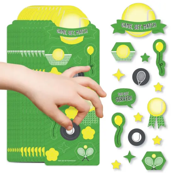 Big Dot of Happiness You Got Served - Tennis - Tennis Ball Birthday Party Favor Kids Stickers - 16 Sheets - 256 Stickers {1}