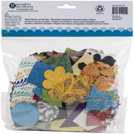 Black Ink Paper Shapes & Scraps-Assorted, 250 Grams {3}