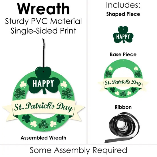 Big Dot of Happiness St. Patrick's Day - Outdoor Saint Paddy's Day Party Decor - Front Door Wreath {4}