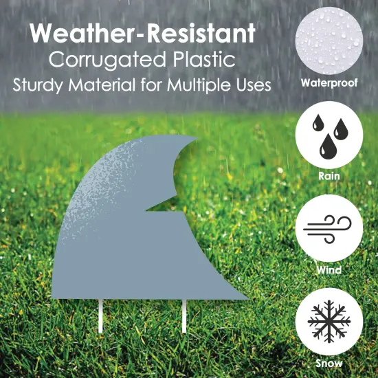 Big Dot of Happiness Shark Zone - Yard Sign and Outdoor Lawn Decorations - Jawsome Party or Birthday Party Yard Signs - Set of 8 {4}