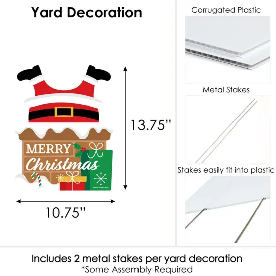 Big Dot of Happiness Santa Claus Stuck in Chimney - Outdoor Lawn Sign - Funny Christmas Yard Sign - 1 Piece {7}