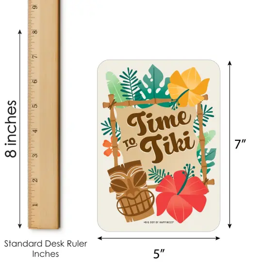 Big Dot of Happiness Tropical Luau - Bingo Cards and Markers - Hawaiian Beach Party Shaped Bingo Game - Set of 18 {6}